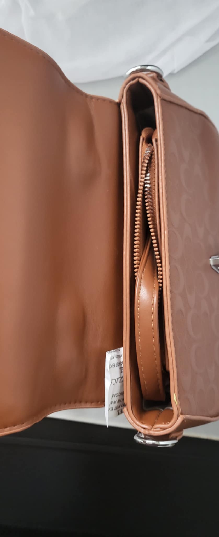 A&B Fashion Flap Over Crossbody Handbag in Tan