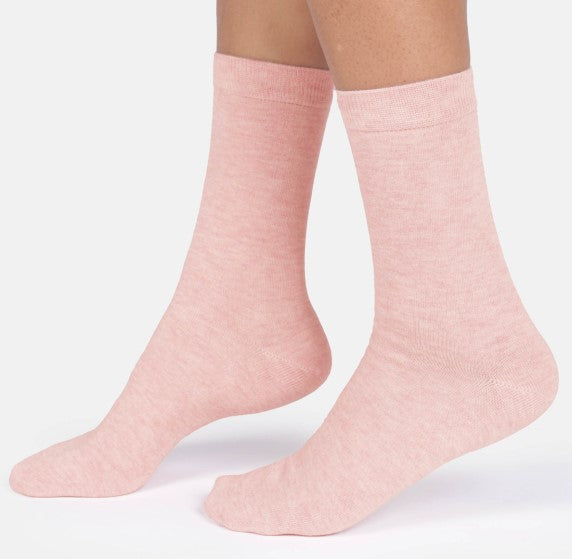 Thought Women's Jackie Marl Crew Socks in Light Pink Marl Size UK 4-7