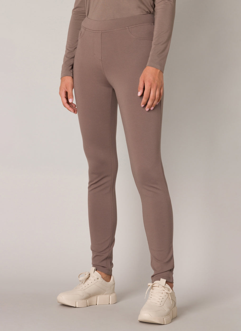 Base Level "Ornika" Treggings in Dark Taupe