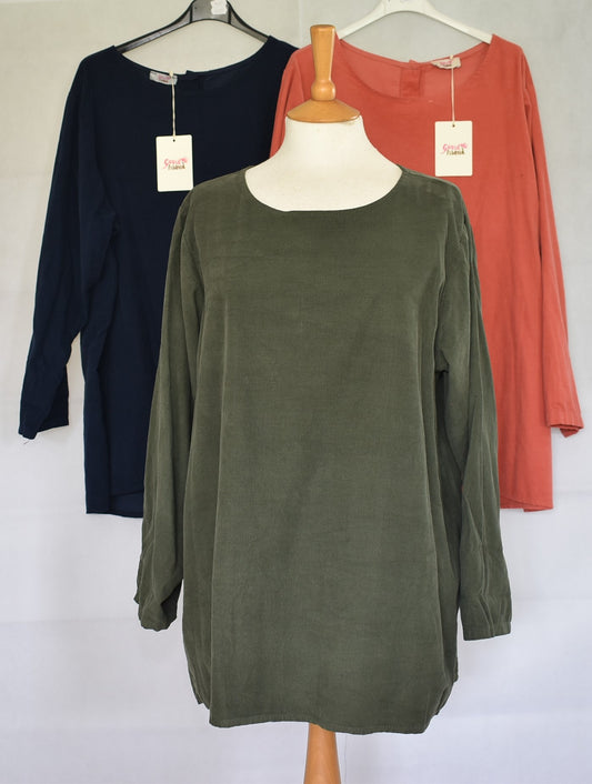 Goose Island Cord Button Detail Back Top One Size 14-18