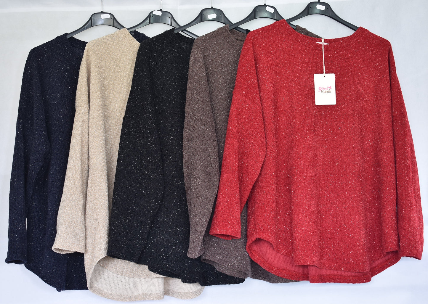 Goose Island Lana Wool Lurex Knitted Jumper One Size 14-20