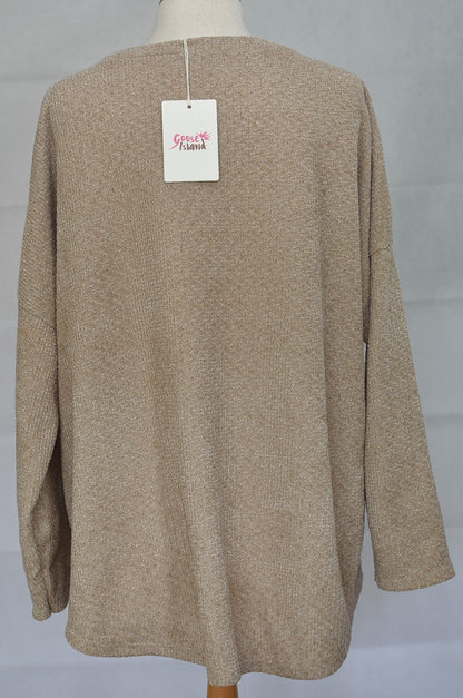 Goose Island Lana Wool Lurex Knitted Jumper One Size 14-20