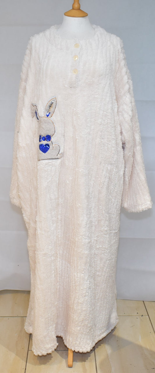 Love My Fashions Sequin Bunny Longline Fleece Loungewear One Size 14-24