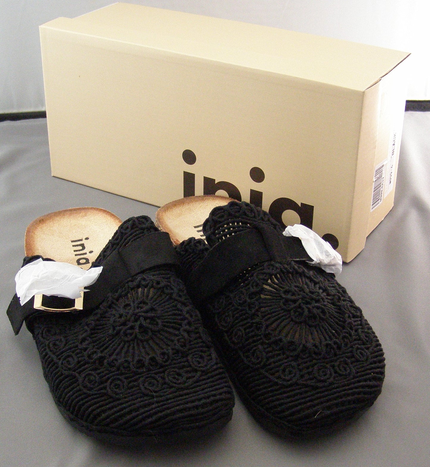 Inia Crochet Buckle Strap Flat Shoes