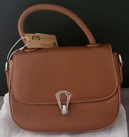 A&B Fashion Flap Over Crossbody Handbag in Tan