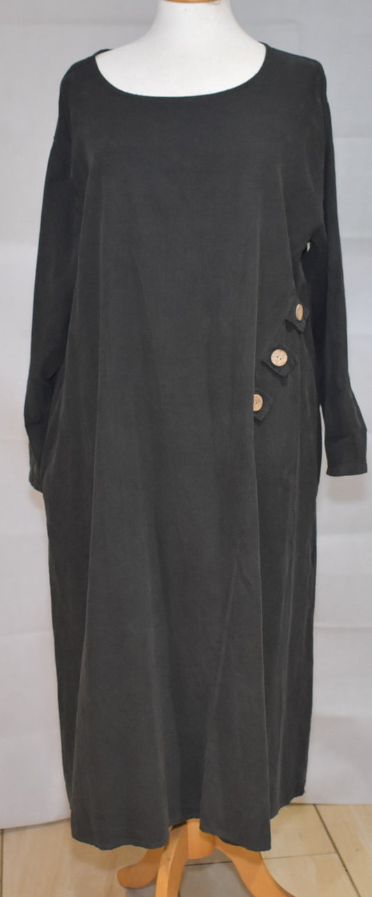 Goose Island Fine Cord 3 Button Detail Dress One Size 14-18