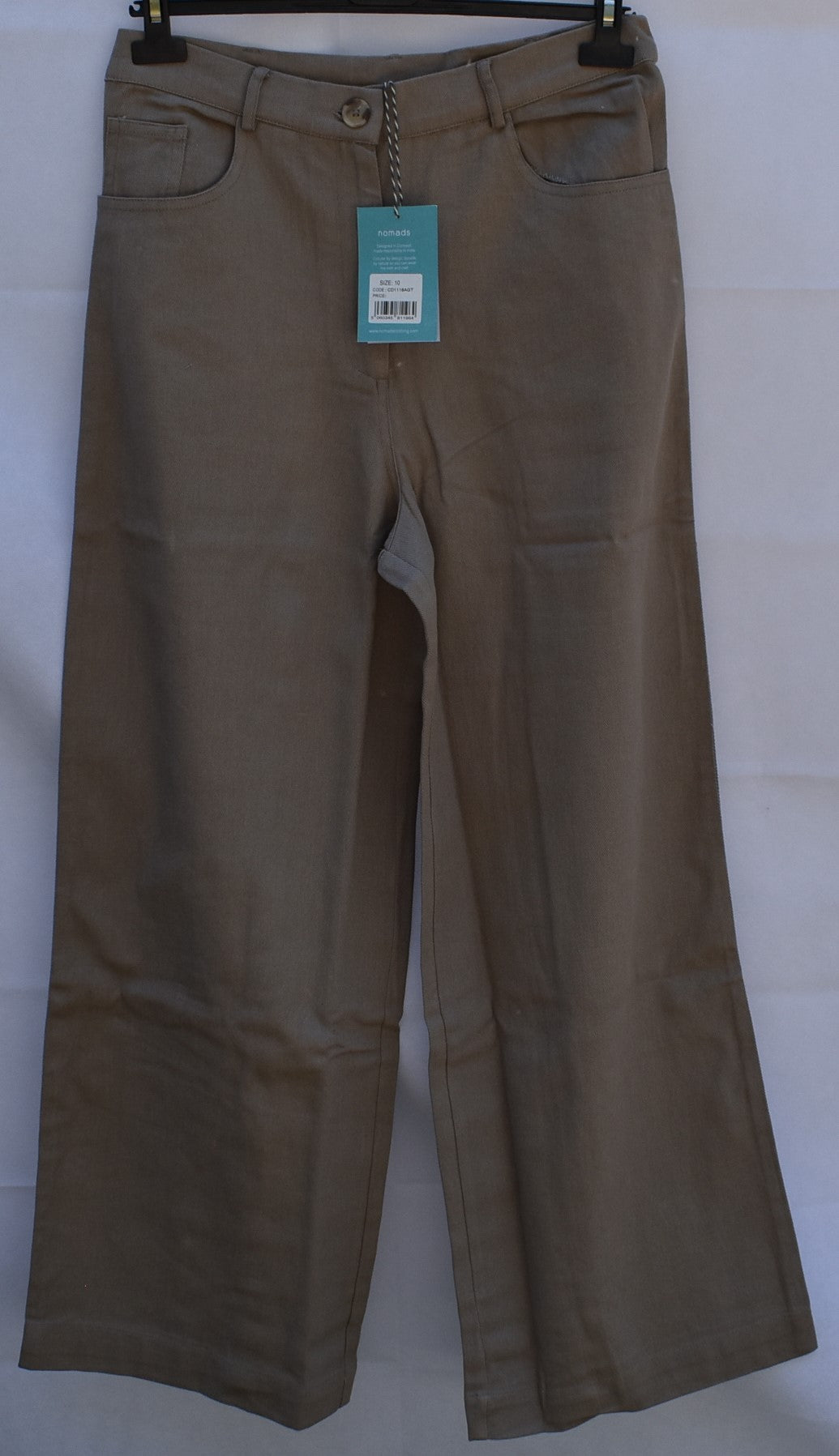 Nomads Cotton Drill Wide Leg Jeans in Agate