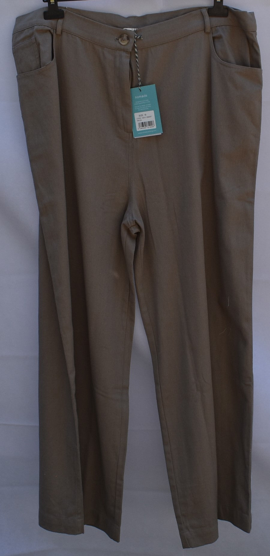 Nomads Cotton Drill Wide Leg Jeans in Agate