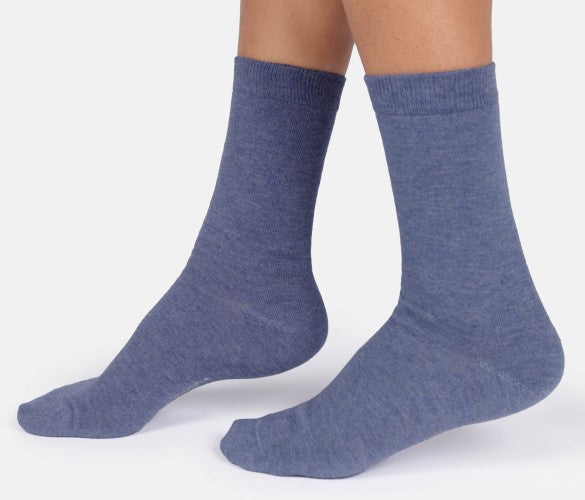 Thought Women's Jackie Marl Crew Socks in Deep Blue Marl Size UK 4-7