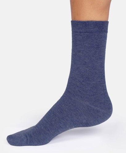 Thought Women's Jackie Marl Crew Socks in Deep Blue Marl Size UK 4-7