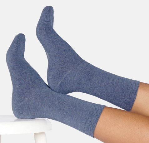 Thought Women's Jackie Marl Crew Socks in Deep Blue Marl Size UK 4-7
