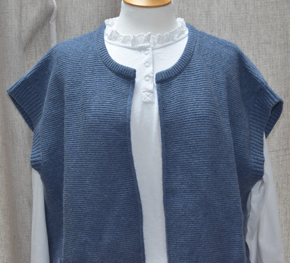 Woolovers Edge to Edge Waistcoat in Denim Marl