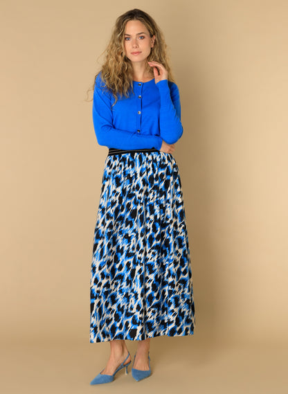 Ivy Beau "Elinor" Regular Fit Skirt in Multi Brilliant Blue