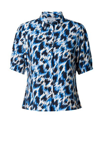 Ivy Beau "Evelina" Blouse in Multi Brilliant Blue