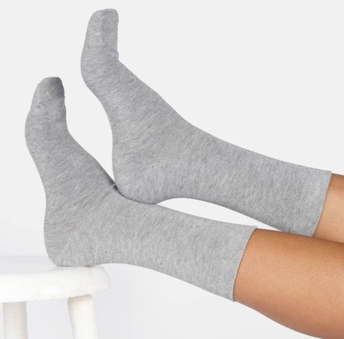 Thought Women's Jackie Marl Crew Socks in Grey Marl Size UK 4-7