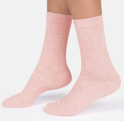 Thought Women's Jackie Marl Crew Socks in Light Pink Marl Size UK 4-7