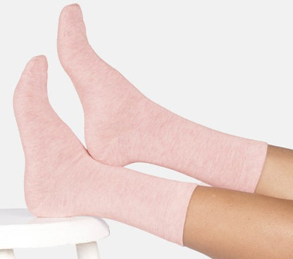 Thought Women's Jackie Marl Crew Socks in Light Pink Marl Size UK 4-7