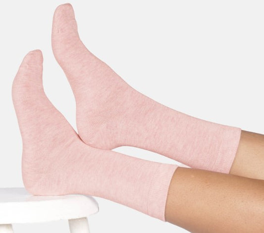 Thought Women's Jackie Marl Crew Socks in Light Pink Marl Size UK 4-7