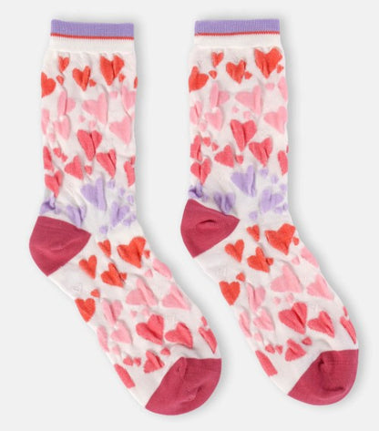 Thought Women's Crinkle Texture Love Heart Bamboo Socks in a Box Size UK 4-7
