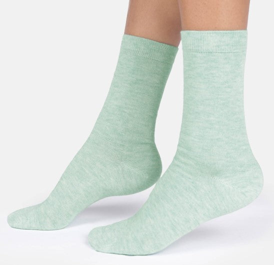 Thought Women's Jackie Marl Crew Socks in Mint Green Marl Size UK 4-7
