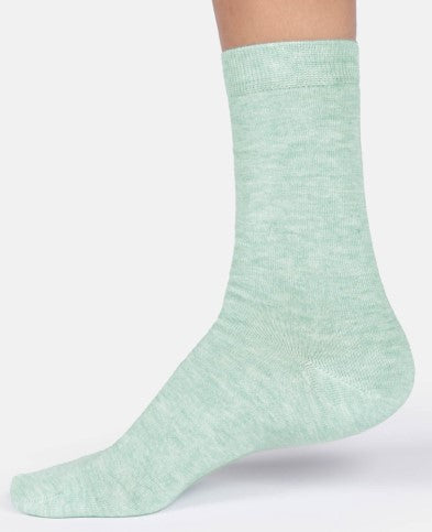 Thought Women's Jackie Marl Crew Socks in Mint Green Marl Size UK 4-7