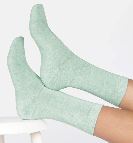Thought Women's Jackie Marl Crew Socks in Mint Green Marl Size UK 4-7