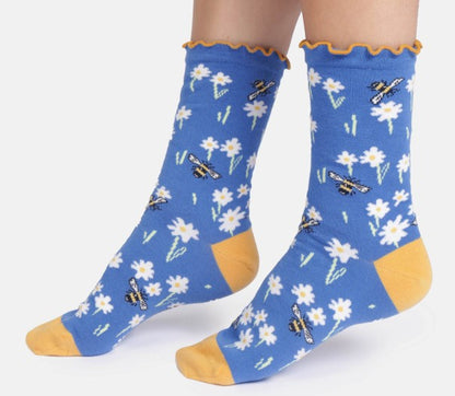 Thought Women's Spring Blooming Organic Cotton 3 Pack of Socks Size UK 4-7