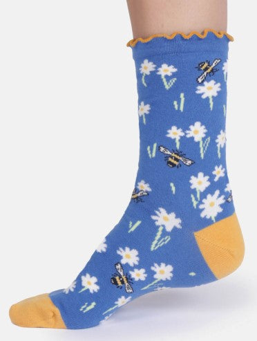 Thought Women's Spring Blooming Organic Cotton 3 Pack of Socks Size UK 4-7