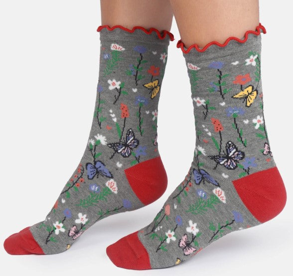 Thought Women's Spring Blooming Organic Cotton 3 Pack of Socks Size UK 4-7