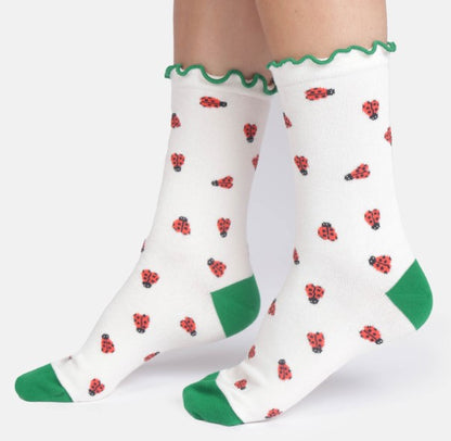 Thought Women's Spring Blooming Organic Cotton 3 Pack of Socks Size UK 4-7