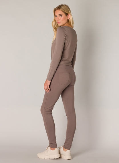 Base Level "Ornika" Treggings in Dark Taupe