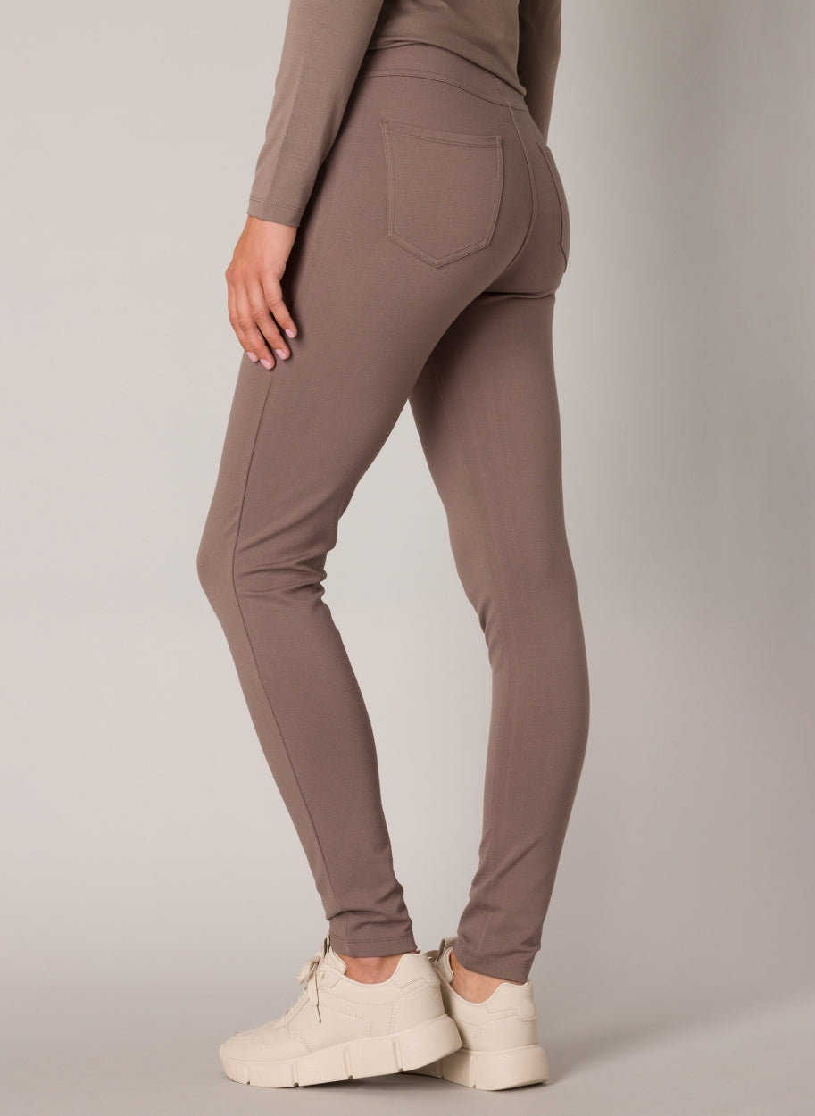 Base Level "Ornika" Treggings in Dark Taupe