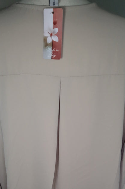 Made In Italy Plain Front Placket Elastic Cuffs Top One Size 14-22