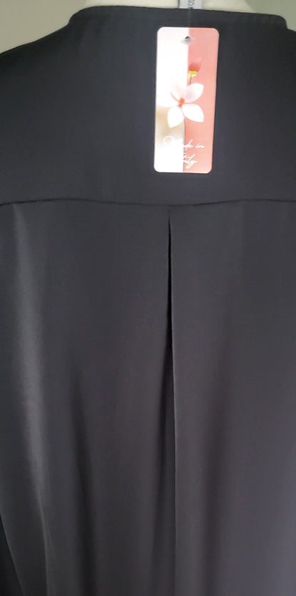 Made In Italy Plain Front Placket Elastic Cuffs Top One Size 14-22