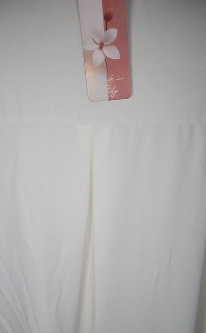 Made In Italy Plain Front Placket Elastic Cuffs Top One Size 14-22