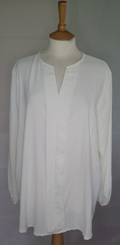 Made In Italy Plain Front Placket Elastic Cuffs Top One Size 14-22