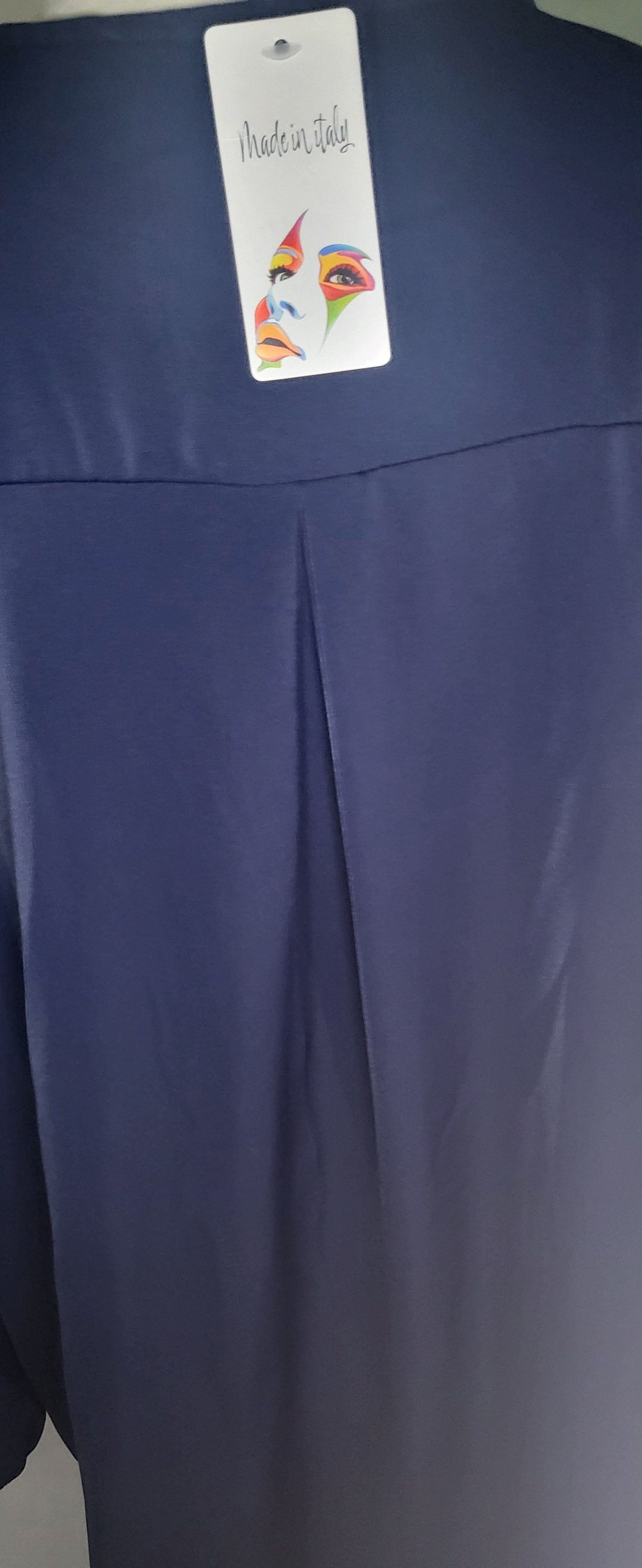 Made In Italy Plain Front Placket Elastic Cuffs Top One Size 14-22