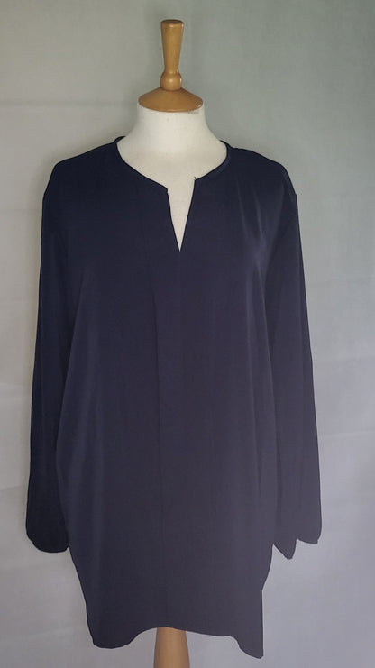 Made In Italy Plain Front Placket Elastic Cuffs Top One Size 14-22