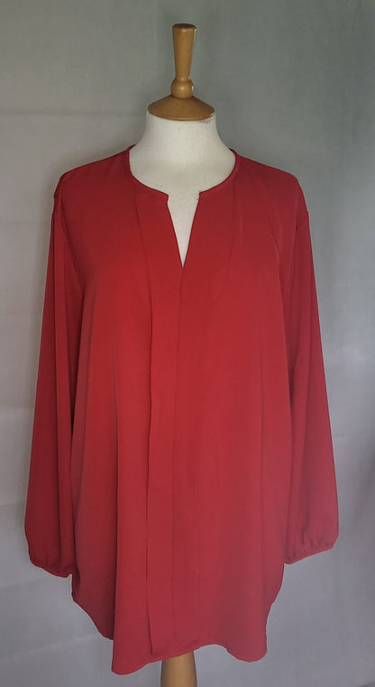 Made In Italy Plain Front Placket Elastic Cuffs Top One Size 14-22