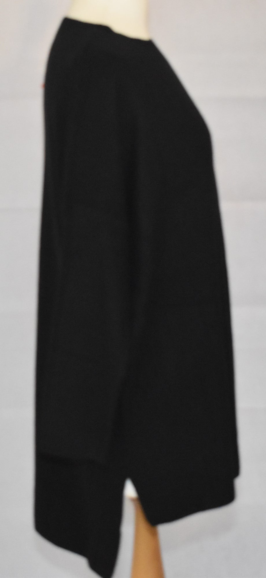 Made In Italy Plain Side Split Dipped Hem Top Black One Size 14-18