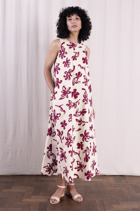 Nomads Cotton Poplin Dress in Rosewood