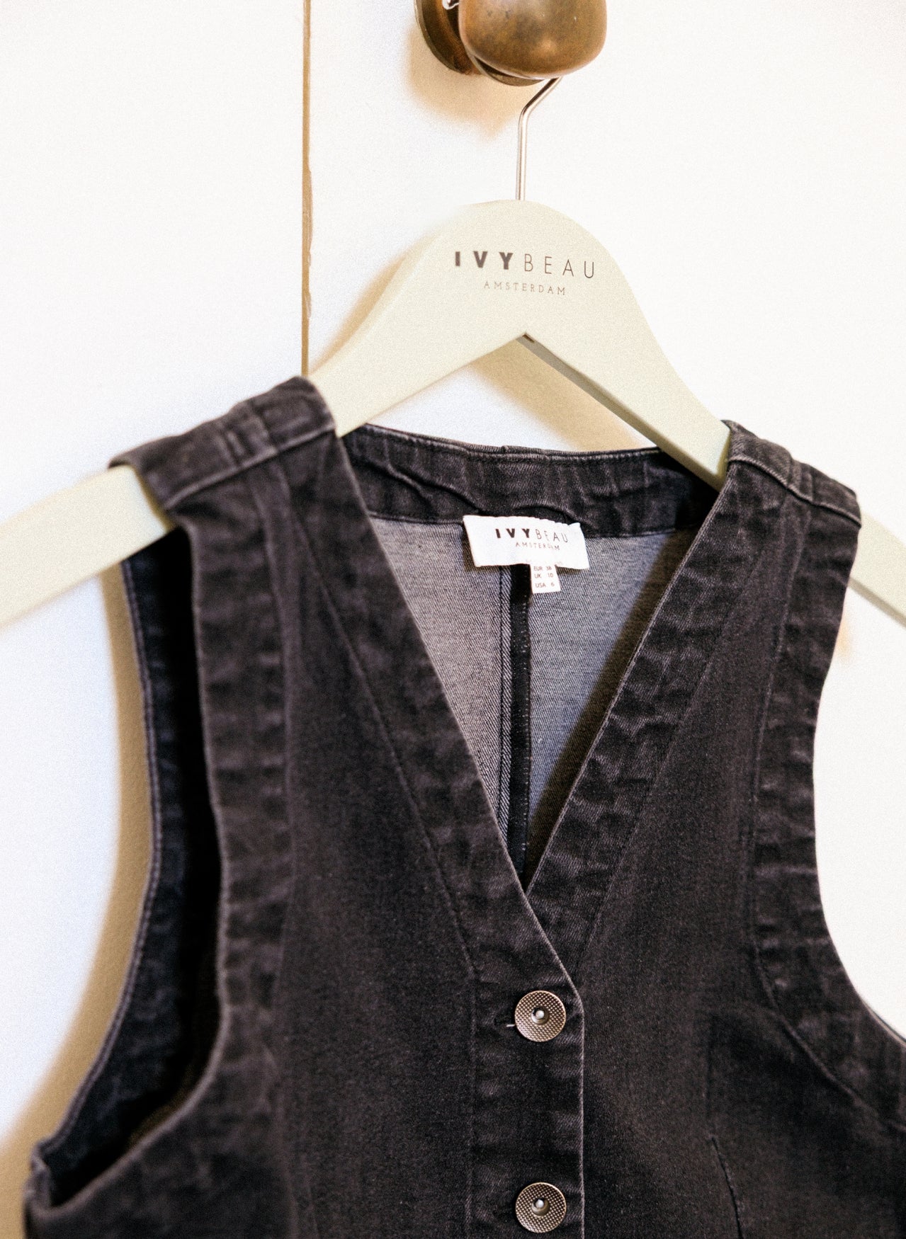 Ivy Beau "Sabina" Denim Black Waistcoat in Various Sizes