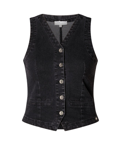 Ivy Beau "Sabina" Denim Black Waistcoat in Various Sizes