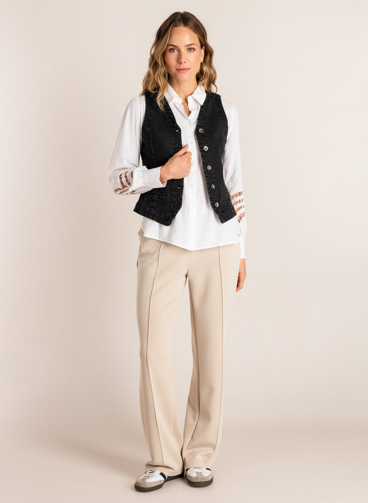 Ivy Beau "Sabina" Denim Black Waistcoat in Various Sizes