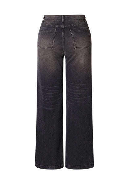 Ivy Beau "Sera" Denim Black Wide Leg Jeans in Various Sizes