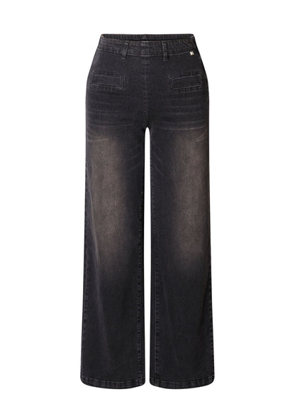 Ivy Beau "Sera" Denim Black Wide Leg Jeans in Various Sizes