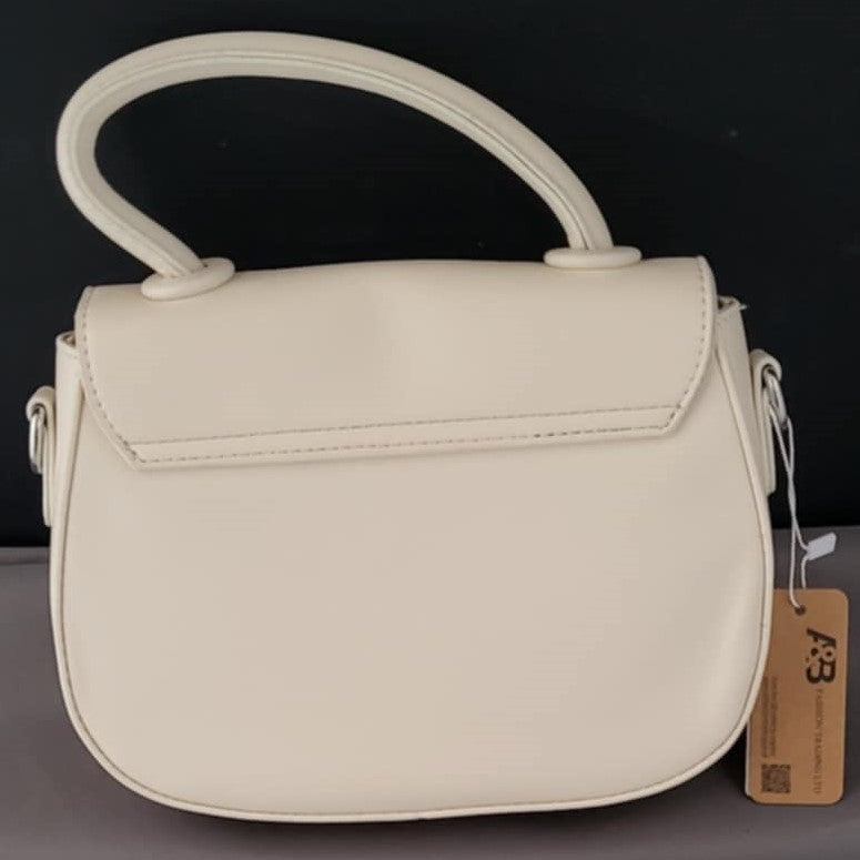 A&B Fashion Flap Over Crossbody Handbag in White