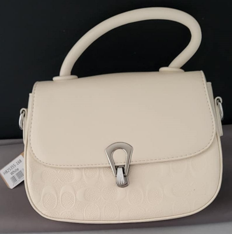 A&B Fashion Flap Over Crossbody Handbag in White