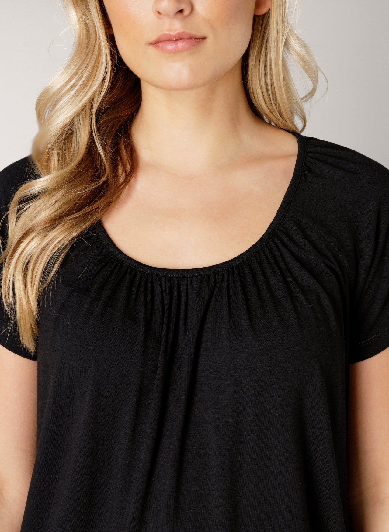 Base Level "Yona" Short Sleeve Top in Black