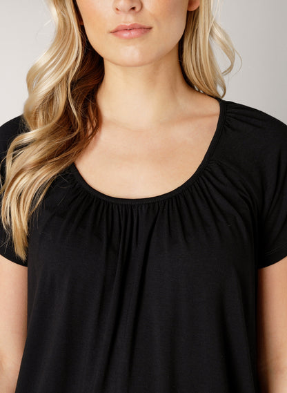Base Level "Yona" Short Sleeve Top in Black